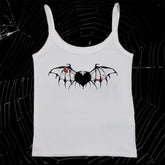 Bxoxo Gothic Aesthetic Grunge Punk Emo Girl Y2K Women Sleeveless Camisole Chic vintage Slim Streetwear Harajuku Hip-Hop Rock sexy Tops